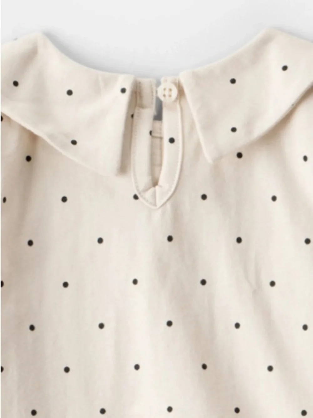 Cream Polka Dot Bow Baby Bodysuit & Black Ribbed Leggings Set